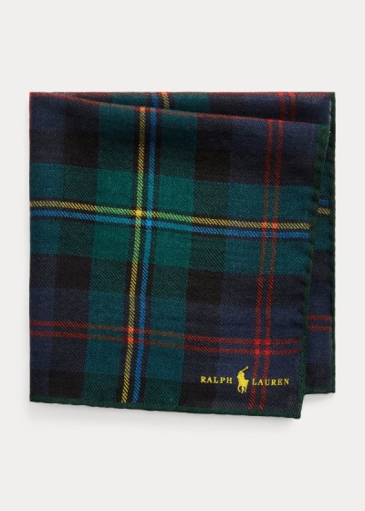 Pánské Čtvercové Šátky Polo Ralph Lauren Tartan Vlna Pocket - 93185-SNJA